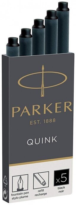 Parker 1950382 Картриджи стандартные с черными чернилами для перьевых ручек parker, cartridge quink z11 parker