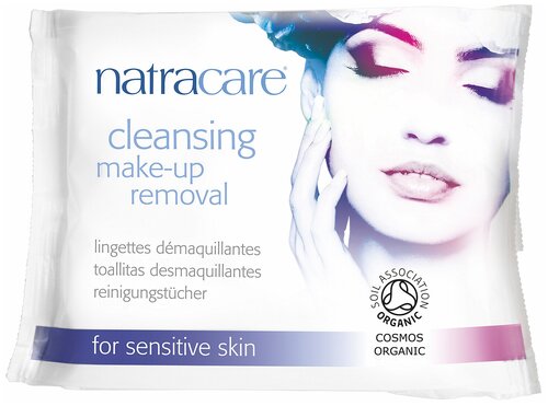 Natracare очищающие салфетки для снятия макияжа для чувствительной кожи Cleansing Make-up Removal