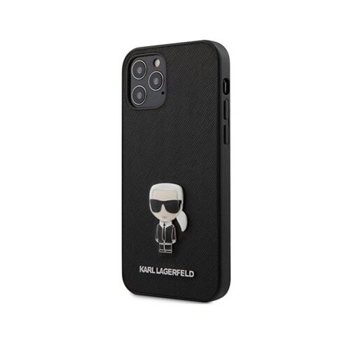 фото Панель-накладка karl lagerfeld pu saffiano ikonik karl hard black для iphone 12 pro max