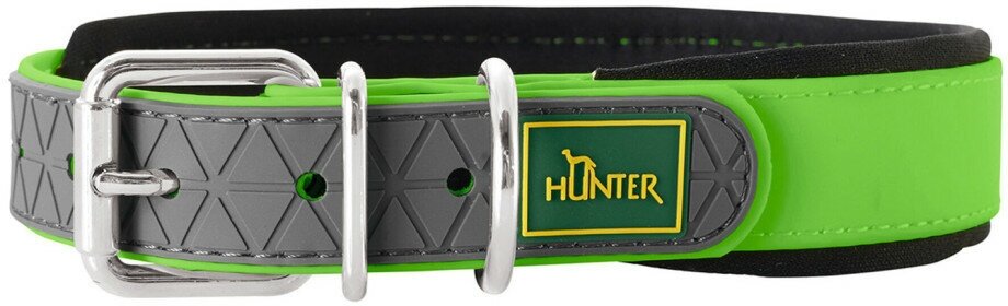 Hunter Convenience Comfort 45 oшейник для собак, S-M (32-40 см)/2 см, биотановый, мягкая горловина, яблочный зеленый
