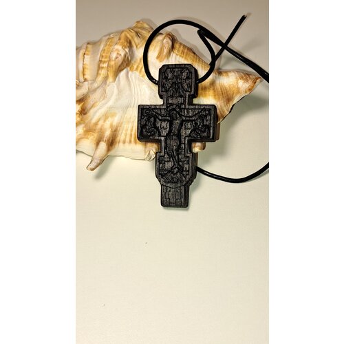 крест нательный 10 самшит 3х2 см с гайтаном 100 см без замка Комплект украшений, черный