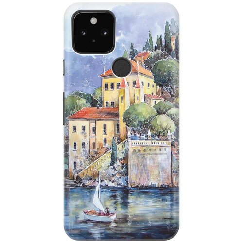 фото Cиликоновый чехол на google pixel 5 / гугл пиксель 5 с принтом "город у моря" gosso
