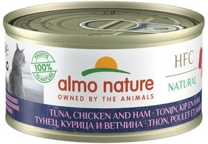 Almo Nature Консервы для Кошек "Тунец, курица и ветчина" (HFC Adult Cat Tuna, chicken and ham Cuisine) 0,07 кг x 1 шт.