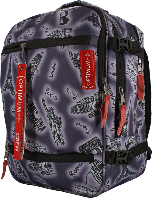 Сумка дорожная сумка-рюкзак Optimum Crew 41264314, 24 л, 40х30х20 см, ручная кладь, синий, серый
