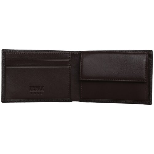 Портмоне Petek 1855, натуральная кожа, без застежки, отделение для карт, подарочная упаковка, коричневый