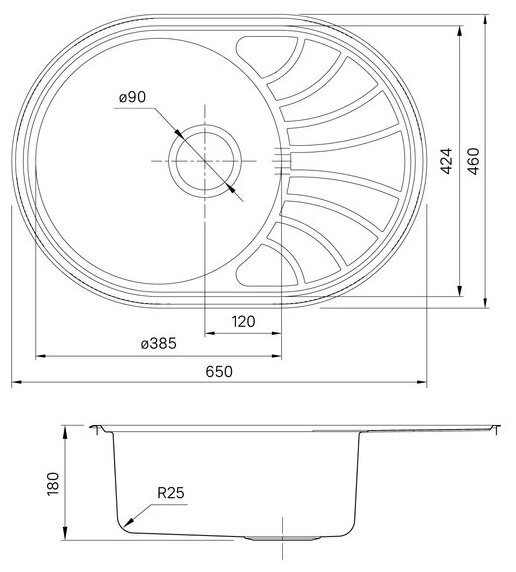 Мойка с сифоном IDDIS Suno S 650*460 нерж. сталь шелк SUN65SDi77S - фотография № 6