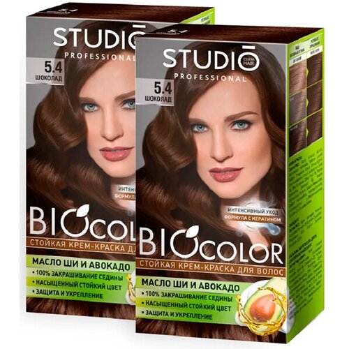 Краска для волос Biocolor 5.4 Шоколад, 50/50/15мл краска для волос biocolor 7 1 пепельно русый 50 50 15мл