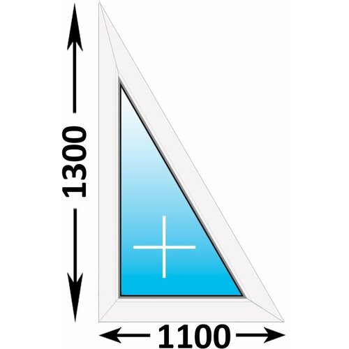 Пластиковое окно Melke треугольное глухое левое 1100x1300 (ширина Х высота) (1100Х1300)