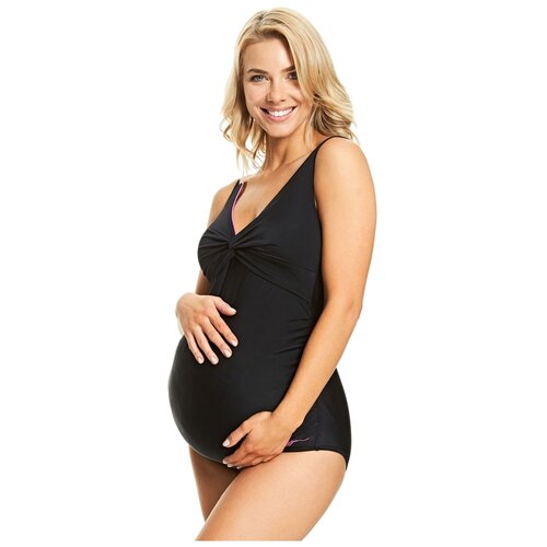 фото Купальник zoggs hayman maternity scoopback, размер 10 (s), черный/розовый