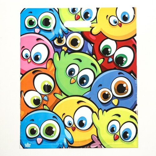 Пакет Забавные птички полиэтиленовый с вырубной ручкой 38х45 см 60 мкм 50шт 1877₽