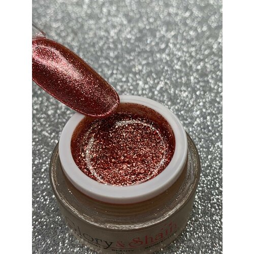 Гель-паста Glitter коралловый для дизайна ногтей 5гр.