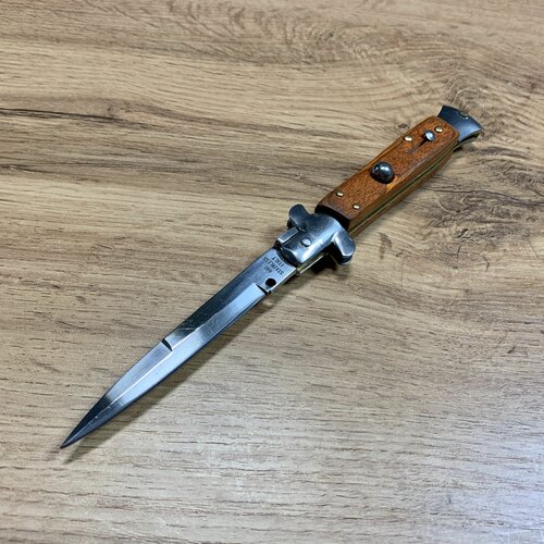 фото Складной нож, автоматический "стилет" дерево, 20 см нет бренда