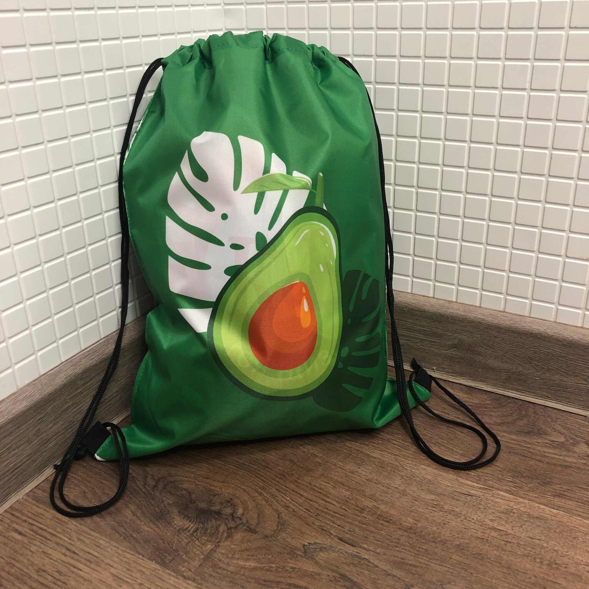 Мешок рюкзак для сменной обуви и формы (Avocado), цвет зеленый + брелок В подарок