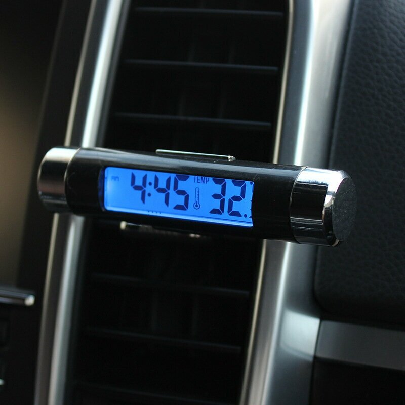 Автомобильные часы с подсветкой и термометром - фотография № 1