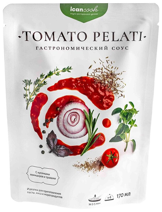 Соус "Tomato pelati", гастрономический icancook 170 мл