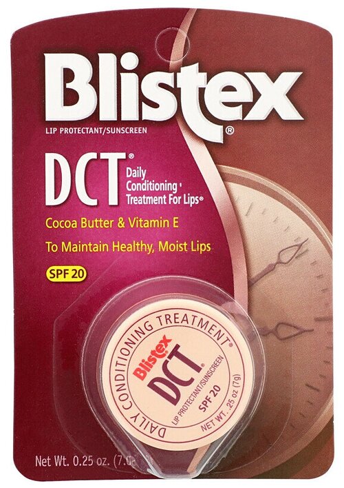 Blistex, DCT (Ежедневное увлажнение) для губ, SPF 20, 0,25 унции (7 г)