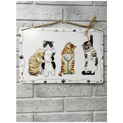 Котики мофу постер табличка 20 на 30 см шнур-подвес в подарок 790₽