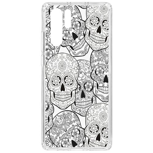 фото Чехол на huawei p30 pro kruche print skull black