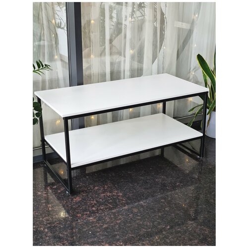 Стол журнальный приставной придиванный с полкой большой 110х55см