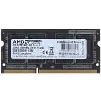 Оперативная память AMD SO-DIMM DDR3L 2Gb 1600MHz pc-12800 R5 Entertainment Series Black CL11, 1.35V (R532G1601S1SL-U)