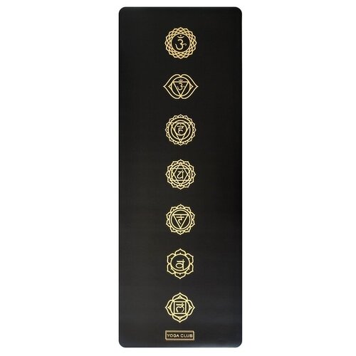 фото Yoga club каучуковый йога коврик chakras gold pro 185*68*0,45 см (185 см / 4,5 мм)