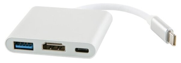 Адаптер Red Line Type-C 3 in 1 Multiport Adapter Silver УТ000013654