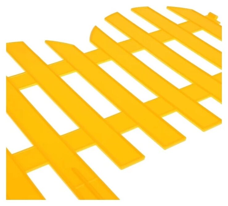 Забор декоративный пластмасса, Palisad, №4, 28х300 см, желтый, ЗД04 - фотография № 4