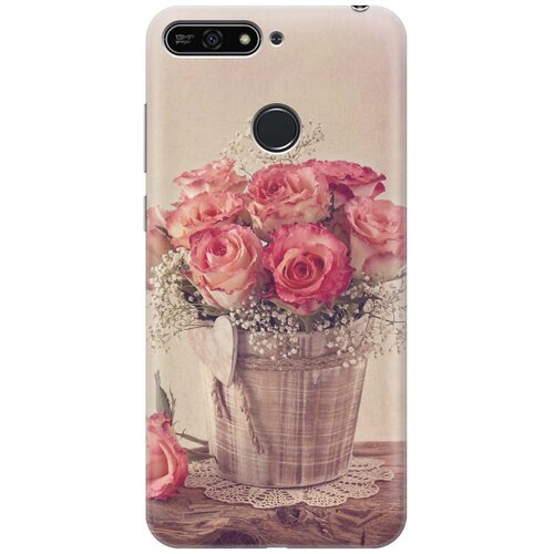 фото Re:paчехол - накладка artcolor для huawei y6 prime (2018) / honor 7c / honor 7a pro с принтом "винтажные розы"