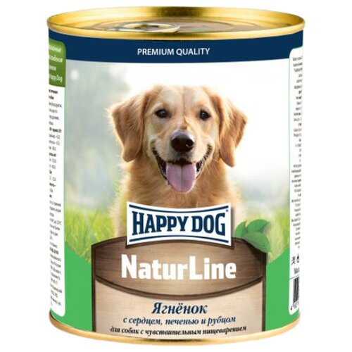 корм для собак Happy Dog NaturLine, при чувствительном пищеварении, ягненок с сердцем, печенью и рубцом 1 уп. х 1 шт. х 970 г