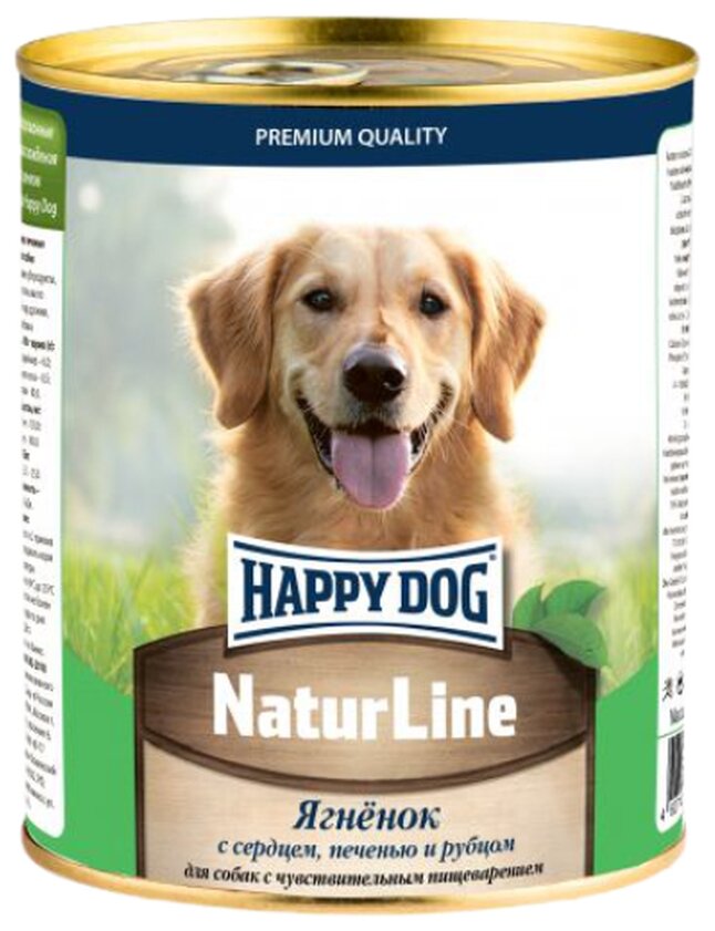 корм для собак Happy Dog NaturLine при чувствительном пищеварении ягненок с сердцем печенью и рубцом