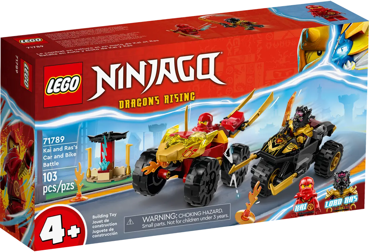 Конструктор LEGO Ninjago 71789 Kai and Ras's Car and Bike Battle, 103 дет.