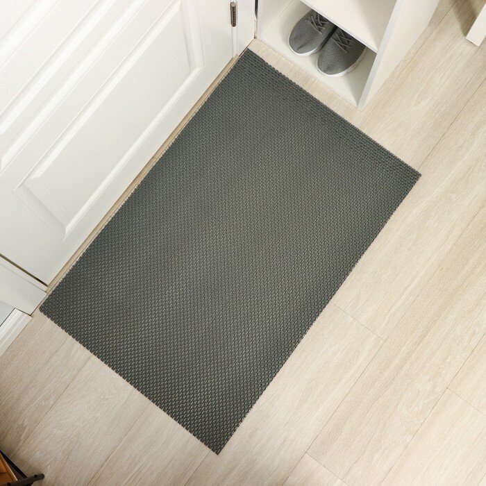 Коврик придверный «ЗИГ-ЗАГ», 60×90 см, цвет серый - фотография № 6