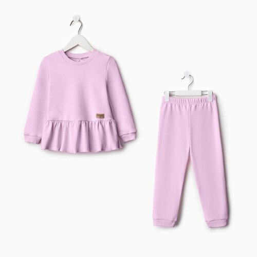 Комплект одежды  Minaku для девочек, брюки и джемпер, повседневный стиль, размер 92-98, фиолетовый