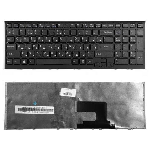 Клавиатура для ноутбука Sony VPC-EE VPCEE2E1R VPCEE3E1R VPCEE4M1R VPCEE4E1R Плоский Enter Черная с рамкой PN V116646B 902₽