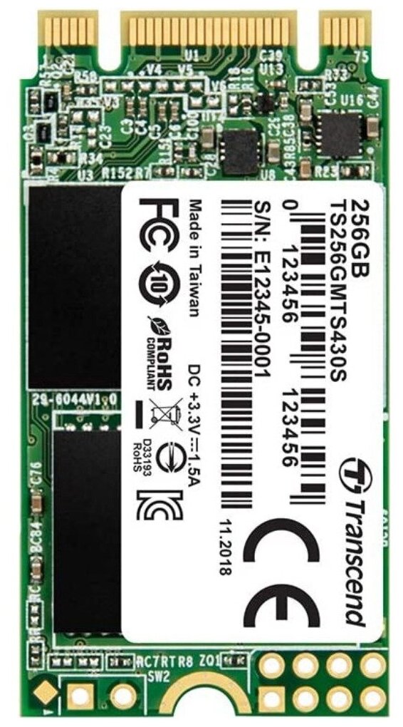 Внутренний SSD Transcend 256GB 430S SATA-III R/W - 500/560 MB/s (M2) 2242 3D NAND