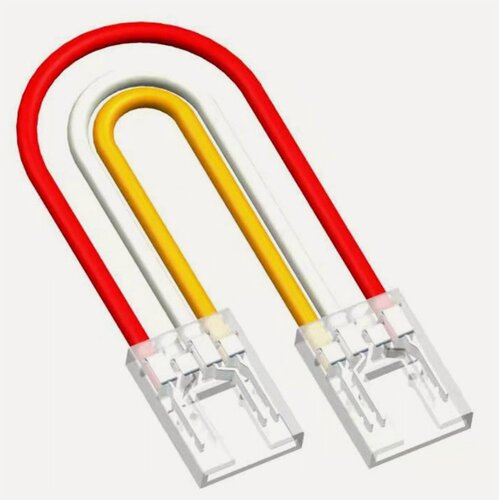 Изображение товара Комплект коннекторов (2 клипсы с проводами) для светодиод. ленты 12/24В, COB, ССТ, IP20