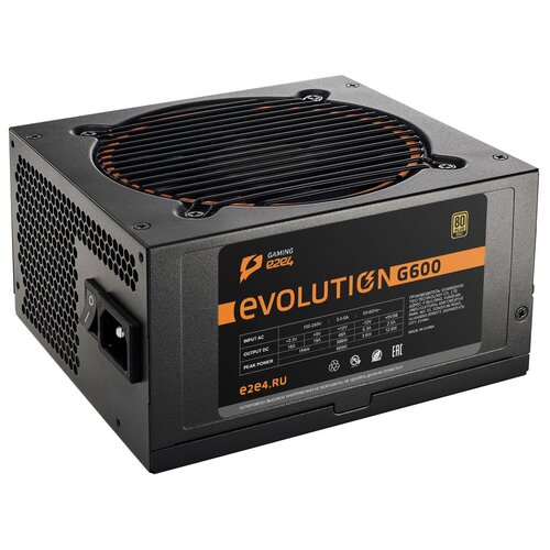 Блок питания 600 Вт ATX e2e4 Gaming Evolution G600, 120 мм, 80 Plus Gold