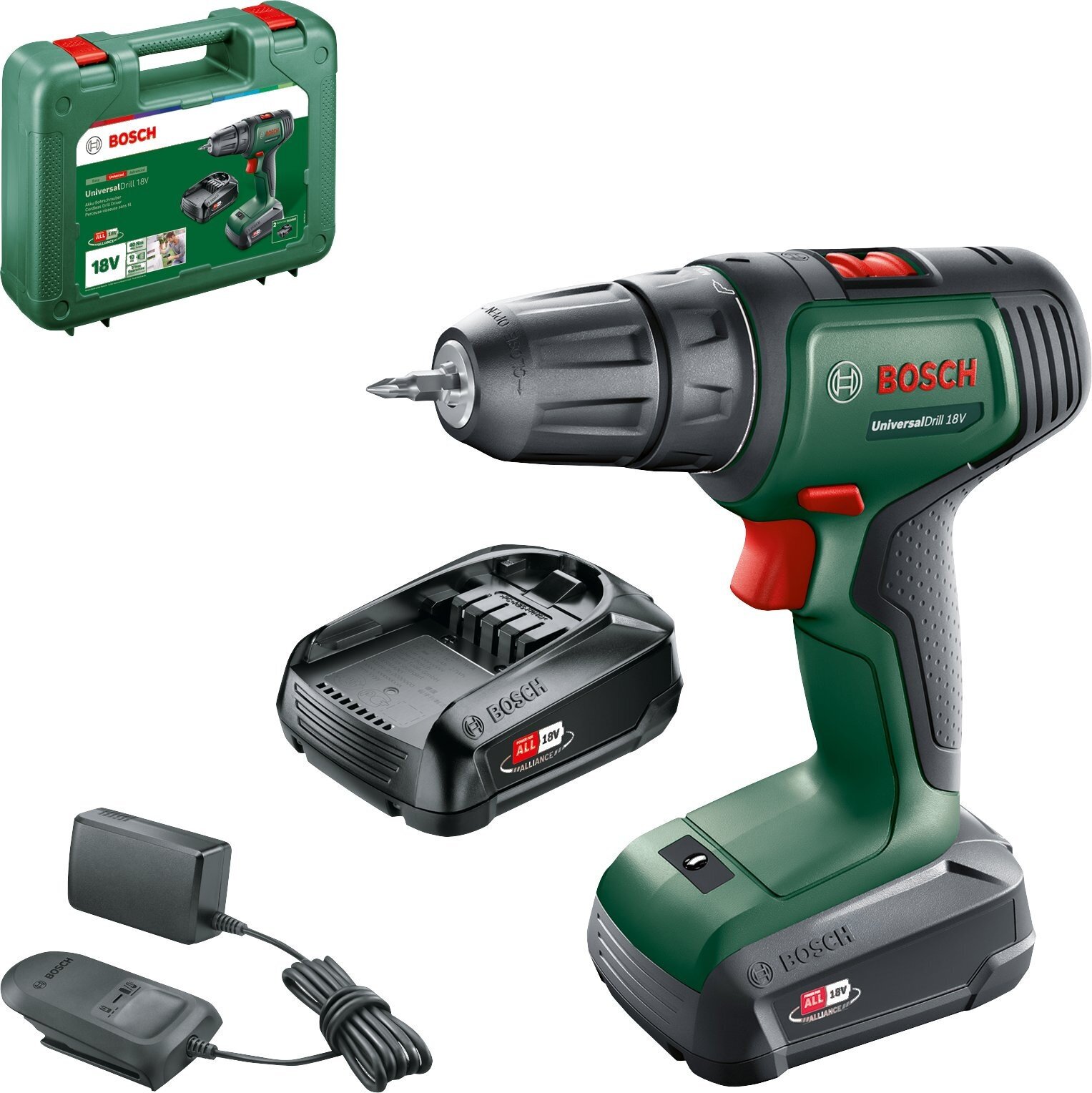 Дрель-шуруповерт Bosch Universaldrill аккум. (кейс в комплекте)