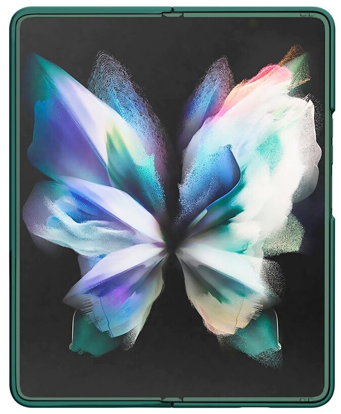 Чехол для телефона Samsung Galaxy Z Fold 3 Nillkin CamShield Silky Silicone Case темно-зеленый силиконовый с защитой камеры — фото 1