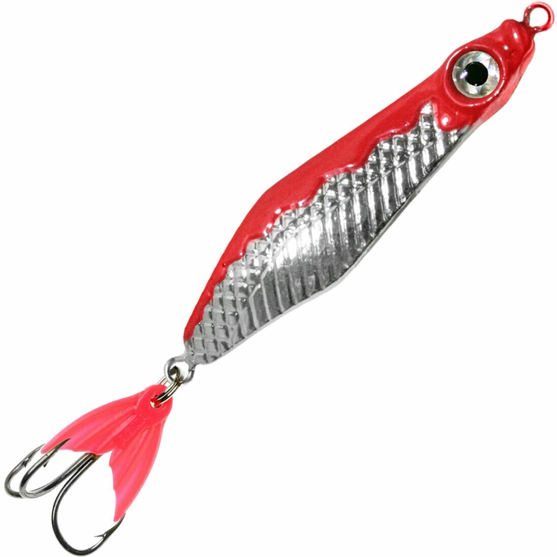 Блесна для рыбалки AQUA малек 8,0g цвет 03 (серебро, красный металлик), 1 штука