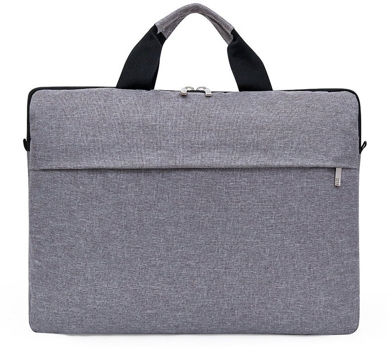 Сумка для ноутбука 13-14.1 дюймов, макбука (Macbook), ультрабука / Деловая сумка с карманом, размер 36-27-4 см, серый