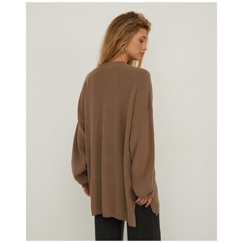 фото Cocos длинный шерстяной свитер, коричневый, xs/s
