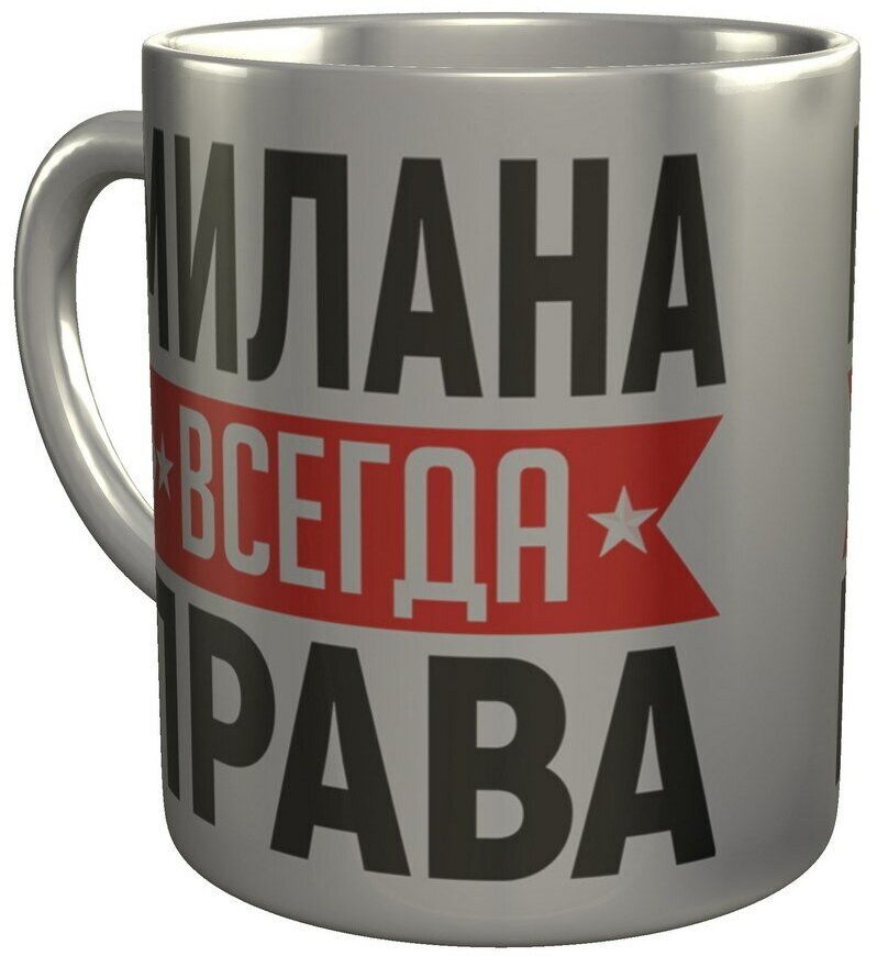 Кружка Милана всегда права - металлическая