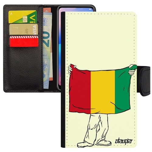 фото Чехол книжка для мобильного iphone se 2020, "флаг гвинеи с руками" государственный utaupia