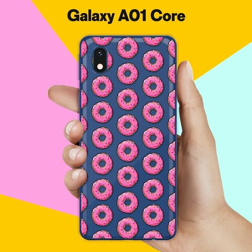 Силиконовый чехол Пончики на Samsung Galaxy A01 Core силиконовый чехол all you need is love розовый на samsung galaxy a01 core самсунг галакси а01 core