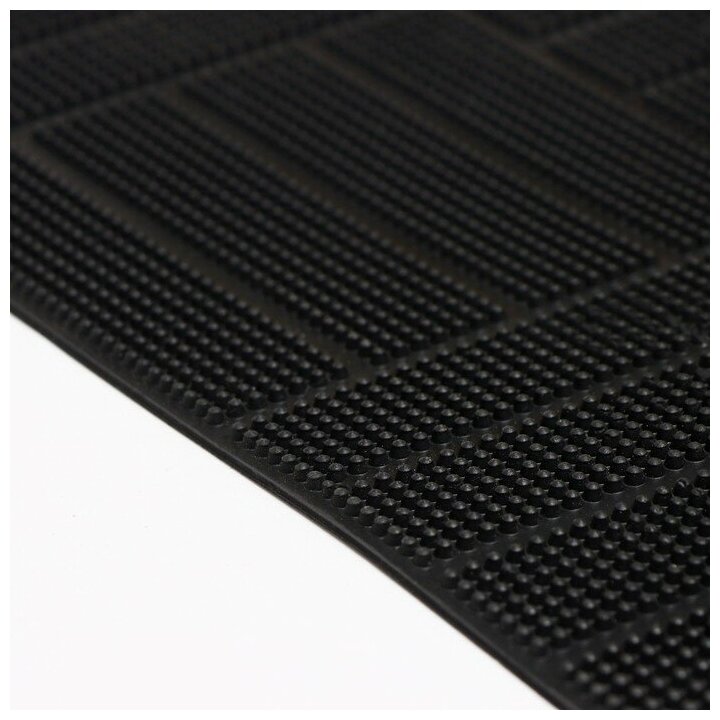 Коврик придверный резиновый «Паркет», 40×60 см, цвет чёрный - фотография № 5