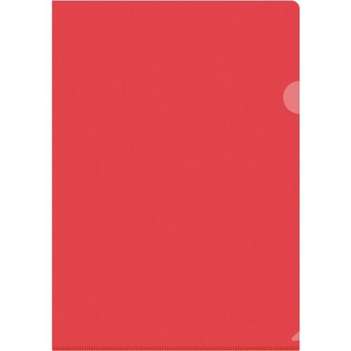Папка-уголок OfficeSpace А4, 150мкм, пластик, прозрачная красная, 60 штук, 162534