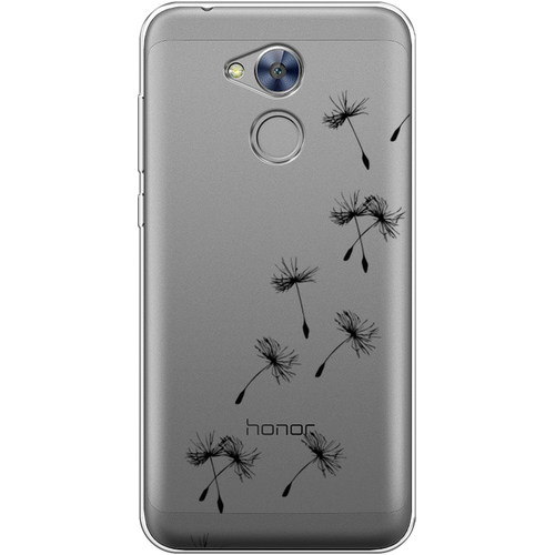 Силиконовый чехол на Honor 6A / Хонор 6А Летящие одуванчики, прозрачный