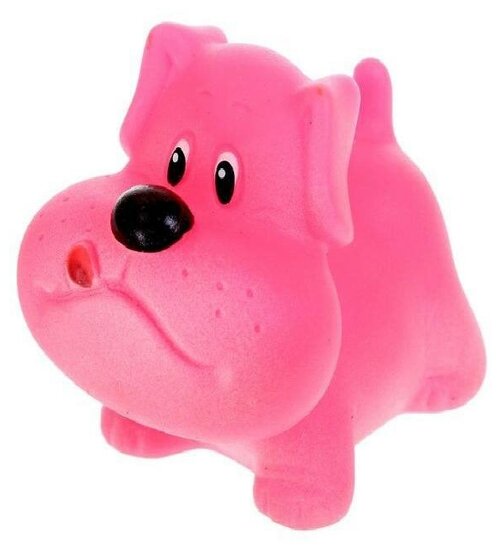 Игрушка для ванной ОГОНЁК Собачка Мопс (С-870), розовый