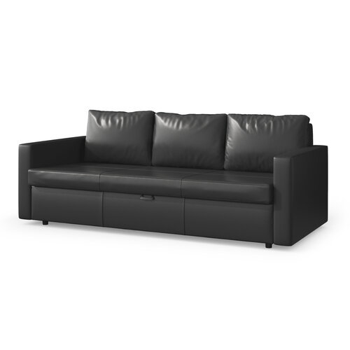 Диван-кровать Pragma Aldan 3-местный, размер: 98х225 см, спальное место: 142х201 см, обивка: экокожа, чёрный